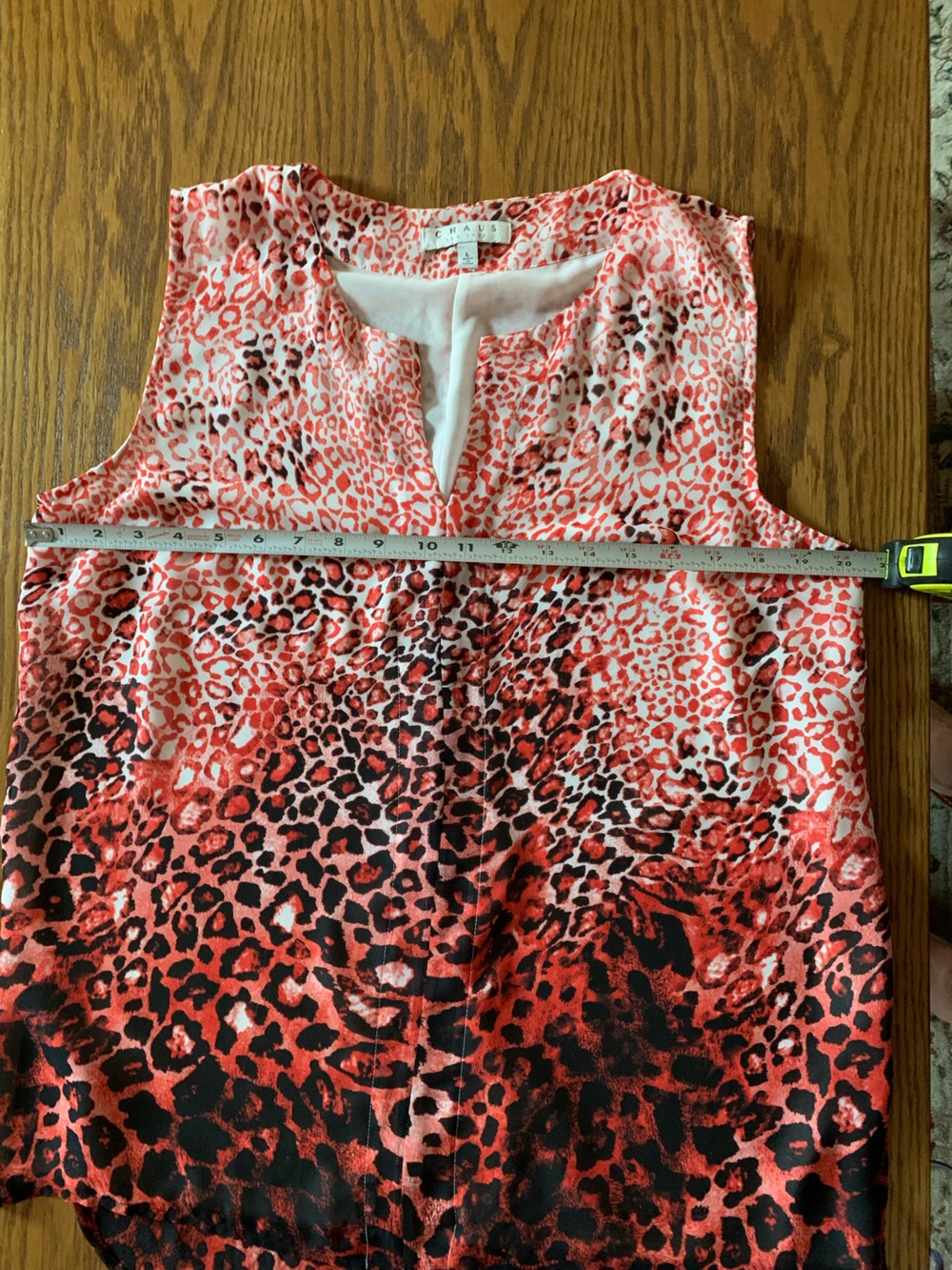 Chaus Red Ombre Leopard Print Sleeveless Tunic - Picture 4 of 6